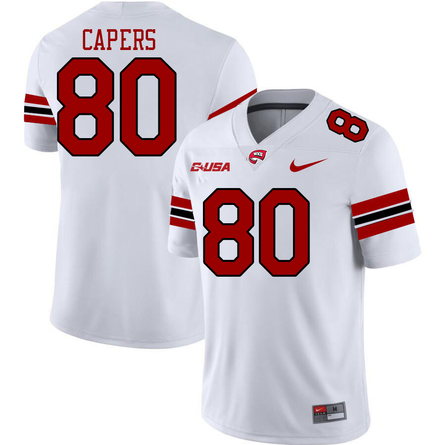 Western Kentucky Hilltoppers #80 Ze'Vian Capers College Football Jerseys Stitched Sale-White